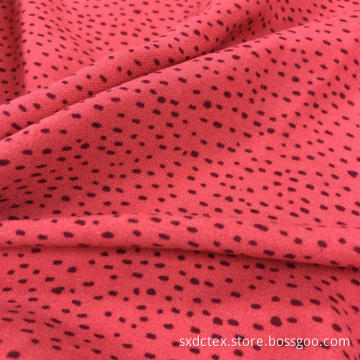Warm Red Flower Viscose Crinkle Printed Fabric